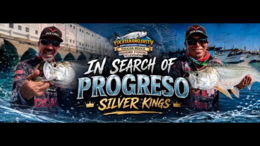 Randy Bowser and Gary Pech with Progreso Silverkings tarpon in Yucatán